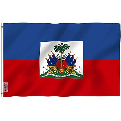 Anley Fly Breeze 3x5Pi Drapeau d'Haïti-Couleur Vive Résistant aux UV-Tête en Toile/Double Couture-Drapeau Nationale Haïtien Polyester œillet en Laiton 3x5Pi - Publicité Anley Fly Breeze 3x5Pi Drapeau d'Haïti-Couleur Vive Résistant aux UV-Tête en Toile/Double Couture-Drapeau Nationale Haïtien Polyester œillet en Laiton 3x5Pi - Publicité