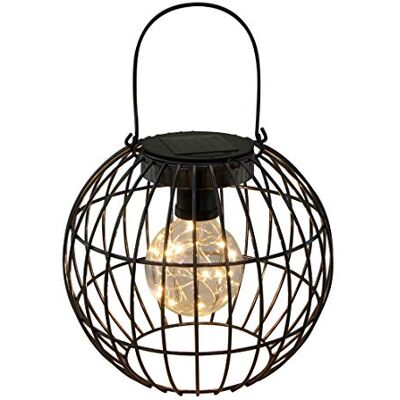 Dehner Ampoule Solaire en métal avec Lampe Solaire Ø 20,5 cm, Hauteur 17,5 cm, métal, Noir - Publicité Dehner Ampoule Solaire en métal avec Lampe Solaire Ø 20,5 cm, Hauteur 17,5 cm, métal, Noir - Publicité