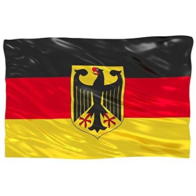 aricona Drapeaux de l' drapeau de l'Allemagne avec aigle fédéral, 2 oeillets métalliques intégrés, résistants aux intempéries drapeau national allemand 90 x 150 cm - Publicité aricona Drapeaux de l' drapeau de l'Allemagne avec aigle fédéral, 2 oeillets métalliques intégrés, résistants aux intempéries drapeau national allemand 90 x 150 cm - Publicité