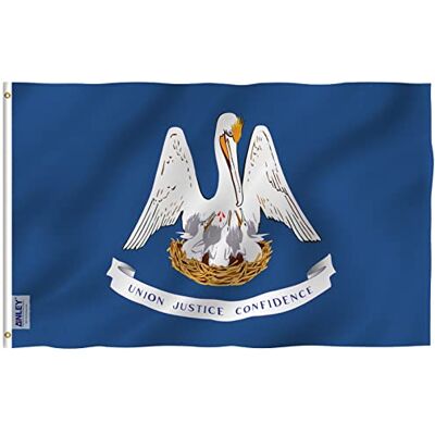 Anley Fly Breeze 3x5Pi Drapeau de l'Etat de Louisiana-Couleur Vive Résiste aux UV-Entête en Toile/Double Couture-Drapeau Louisiana LA en Polyester, œillet en Laiton 3X5Pi - Publicité Anley Fly Breeze 3x5Pi Drapeau de l'Etat de Louisiana-Couleur Vive Résiste aux UV-Entête en Toile/Double Couture-Drapeau Louisiana LA en Polyester, œillet en Laiton 3X5Pi - Publicité