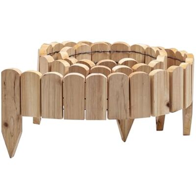 Gartenwelt Riegelsberger Rollboarder Naturel, longueur 203 cm, hauteur de clôture 10 cm, clôture en bois, bordure de tonte, bordure de pelouse, en bois de mélèze - Publicité Gartenwelt Riegelsberger Rollboarder Naturel, longueur 203 cm, hauteur de clôture 10 cm, clôture en bois, bordure de tonte, bordure de pelouse, en bois de mélèze - Publicité