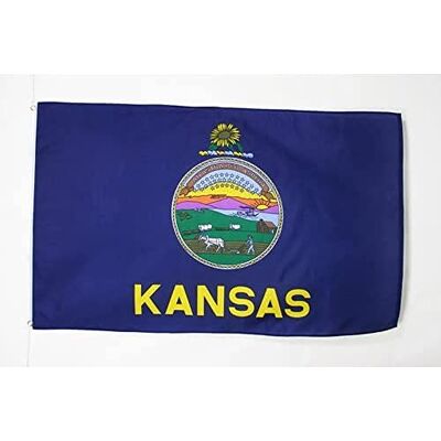 Az Flag - Kansas - 150x90cm - USA - Flag - Publicité Az Flag - Kansas - 150x90cm - USA - Flag - Publicité
