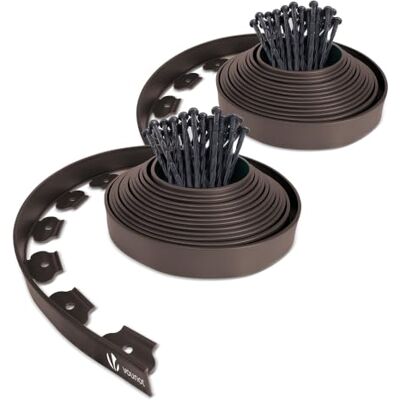 vounot ® Bordure de Jardin en Plastique 20 mètres avec 60 Piquets d'ancrage Bordurette de Pelouse Flexible Bordure de Gazon avec piquets Solides Idée de Jardin Hauteur 50mm, Epaisseur 4mm Marron - Publicité vounot ® Bordure de Jardin en Plastique 20 mètres avec 60 Piquets d'ancrage Bordurette de Pelouse Flexible Bordure de Gazon avec piquets Solides Idée de Jardin Hauteur 50mm, Epaisseur 4mm Marron - Publicité
