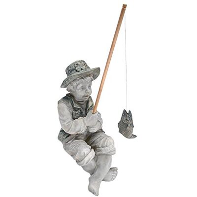 Design Toscano Frédéric le Petit Pêcheur d'Avignon Statue de Pêcheur pour Jardin, 38 cm, polyrésine, deux tons pierre - Publicité Design Toscano Frédéric le Petit Pêcheur d'Avignon Statue de Pêcheur pour Jardin, 38 cm, polyrésine, deux tons pierre - Publicité