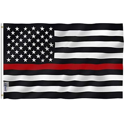 Anley Fly Breeze 3x5Pi Drapeau Polyester Thin Red Line USA Vive Résiste aux UV-Entête en Toile/Double Couture-Les Américains Honorent les Drapeaux des Pompiers, œillet en Laiton - Publicité Anley Fly Breeze 3x5Pi Drapeau Polyester Thin Red Line USA Vive Résiste aux UV-Entête en Toile/Double Couture-Les Américains Honorent les Drapeaux des Pompiers, œillet en Laiton - Publicité