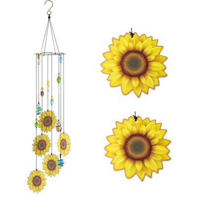 ASTARIN Carillon éolien tournesol de 61 cm, cadeau pour femme, petit carillon éolien pour l'extérieur, Noël, anniversaire, cadeau de remerciement pour maman, sœur, amie - Publicité ASTARIN Carillon éolien tournesol de 61 cm, cadeau pour femme, petit carillon éolien pour l'extérieur, Noël, anniversaire, cadeau de remerciement pour maman, sœur, amie - Publicité