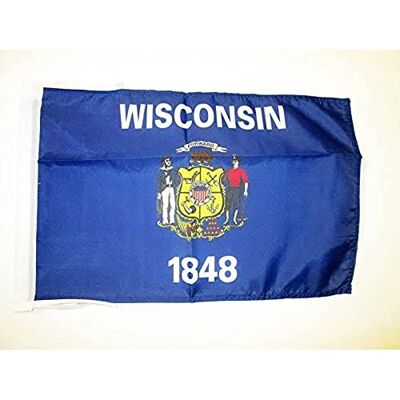 AZ Flag - Wisconsin State Flag - 45x30 cm - Polyester - Flag - Publicité AZ Flag - Wisconsin State Flag - 45x30 cm - Polyester - Flag - Publicité