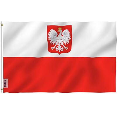 Anley Fly Breeze 3x5Pi Drapeau de la Pologne Vive Résiste aux UV-Entête en Toile/Double Couture-Drapeau Polonais en polyester, œillet en Laiton 3x5Pi - Publicité Anley Fly Breeze 3x5Pi Drapeau de la Pologne Vive Résiste aux UV-Entête en Toile/Double Couture-Drapeau Polonais en polyester, œillet en Laiton 3x5Pi - Publicité