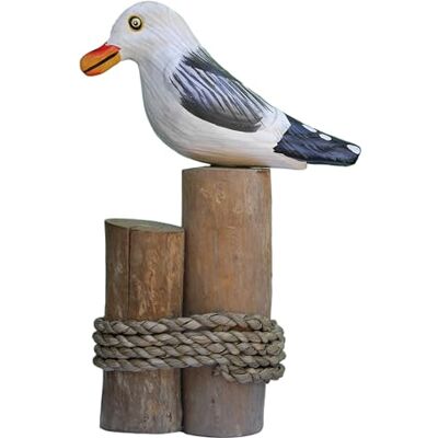 ART Sculpture de mouettes sur poteau nostalgique de marchandises de plage – Décoration en bois filigrane au look vintage 21 cm de haut - Publicité ART Sculpture de mouettes sur poteau nostalgique de marchandises de plage – Décoration en bois filigrane au look vintage 21 cm de haut - Publicité