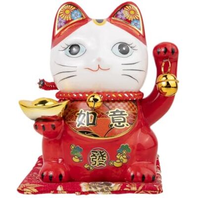 lachineuse Chat du Bonheur et de la Fortune Tirelire Chat Nippon Statuette Porte-Bonheur Japonais Coloris Rouge Porcelaine Idée Déco Japon et Asie Chance, Fortune, Prospérité - Publicité lachineuse Chat du Bonheur et de la Fortune Tirelire Chat Nippon Statuette Porte-Bonheur Japonais Coloris Rouge Porcelaine Idée Déco Japon et Asie Chance, Fortune, Prospérité - Publicité