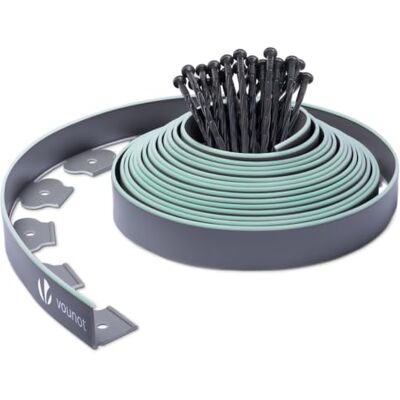 vounot ® Bordure de Jardin en Plastique 10 mètres avec 30 Piquets d'ancrage Bordurette de Pelouse Bordure de Gazon Flexible Idée de Jardin Hauteur 50mm Epaisseur 4mm Gris Bordé de Vert Clair - Publicité vounot ® Bordure de Jardin en Plastique 10 mètres avec 30 Piquets d'ancrage Bordurette de Pelouse Bordure de Gazon Flexible Idée de Jardin Hauteur 50mm Epaisseur 4mm Gris Bordé de Vert Clair - Publicité