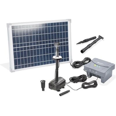 Esotec 101938 Kit de pompe solaire LED pour bassin 25 700, batterie LiFePo4, pompe d'arrosage 700/h, filtre, piquet de terre, panneau solaire 15 W, fontaine solaire de jardin, jeu d'eau, pompe de - Publicité Esotec 101938 Kit de pompe solaire LED pour bassin 25 700, batterie LiFePo4, pompe d'arrosage 700/h, filtre, piquet de terre, panneau solaire 15 W, fontaine solaire de jardin, jeu d'eau, pompe de - Publicité