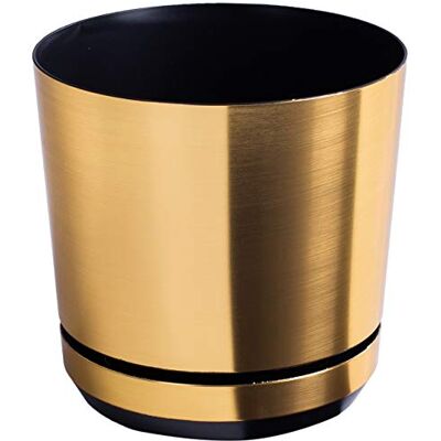KORAD Pot de fleurs avec soucoupe intégrée, décor 023, laiton, diamètre 14 cm, pot pour plantes, en plastique, de haute qualité, décoratif avec trous de drainage - Publicité KORAD Pot de fleurs avec soucoupe intégrée, décor 023, laiton, diamètre 14 cm, pot pour plantes, en plastique, de haute qualité, décoratif avec trous de drainage - Publicité