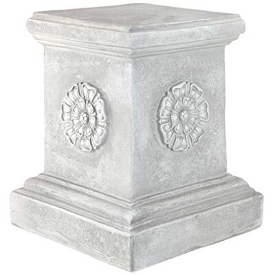Design Toscano - Rosette Sculptural Garden Plinth Base Riser 33 cm - Polyresin - Pierre Antique - Plinth base - Publicité Design Toscano - Rosette Sculptural Garden Plinth Base Riser 33 cm - Polyresin - Pierre Antique - Plinth base - Publicité