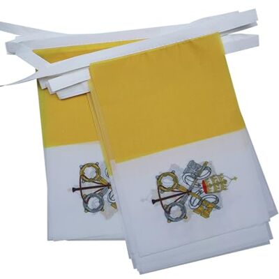 AZ FLAG Guirlande Drapeau Vatican 6 Mètres Avec 20 Fanions Vatican De 21x14 cm Petits Drapeaux 100% Polyester 60g - Publicité AZ FLAG Guirlande Drapeau Vatican 6 Mètres Avec 20 Fanions Vatican De 21x14 cm Petits Drapeaux 100% Polyester 60g - Publicité