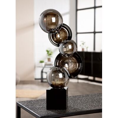 ART Sculpture en Verre Rondo Noir et Blanc Hauteur : 39 cm Largeur : 20 cm en Verre - Publicité ART Sculpture en Verre Rondo Noir et Blanc Hauteur : 39 cm Largeur : 20 cm en Verre - Publicité