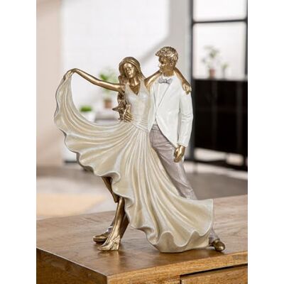 Gilde Statuette Salsa Danseuse en résine dorée métallique 30 cm de Haut, 27 cm de Large, 11 cm de Profondeur - Publicité Gilde Statuette Salsa Danseuse en résine dorée métallique 30 cm de Haut, 27 cm de Large, 11 cm de Profondeur - Publicité