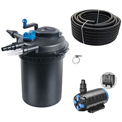 AquaOne Kit de filtration pour bassin N° 53 CPF 10000 Filtre sous pression réglable 18-80 W Pompe de bassin de taille jusqu'à 12000 l Tuyau d'étang - Publicité AquaOne Kit de filtration pour bassin N° 53 CPF 10000 Filtre sous pression réglable 18-80 W Pompe de bassin de taille jusqu'à 12000 l Tuyau d'étang - Publicité