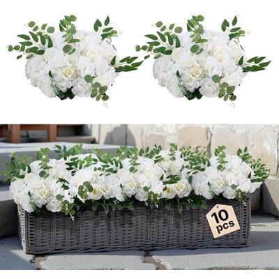 VEVOR Boules de Fleurs Artificielles, Lot de 10, 45 cm, Compositions de Roses Blanches Artificielles, Fausses Fleurs Décoratives pour Centres de Table, Mariages, Saint-Valentin, Décoration d'Intérieur - Publicité VEVOR Boules de Fleurs Artificielles, Lot de 10, 45 cm, Compositions de Roses Blanches Artificielles, Fausses Fleurs Décoratives pour Centres de Table, Mariages, Saint-Valentin, Décoration d'Intérieur - Publicité