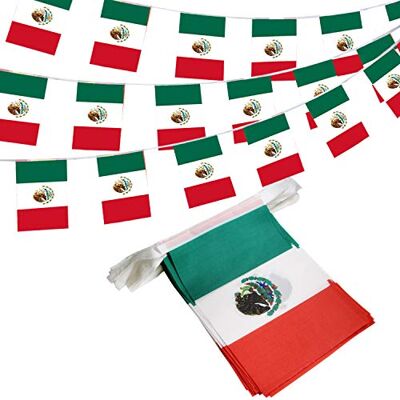 Anley États-Unis du Mexique Banderoles de Fanions à Cordes, Evénements Patriotiques 16 Septembre Indépendance Mexicaine Décoration Sports Bars 33 Pi 38 Drapeaux - Publicité Anley États-Unis du Mexique Banderoles de Fanions à Cordes, Evénements Patriotiques 16 Septembre Indépendance Mexicaine Décoration Sports Bars 33 Pi 38 Drapeaux - Publicité