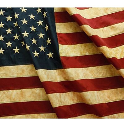 Anley Drapeau Américain en Nylon 3x5Pi-Étoiles Brodées et Bandes Cousues-4 rangées de coutures-Drapeaux Antique USA Banderole avec œillets en Laiton 3X5 Pi - Publicité Anley Drapeau Américain en Nylon 3x5Pi-Étoiles Brodées et Bandes Cousues-4 rangées de coutures-Drapeaux Antique USA Banderole avec œillets en Laiton 3X5 Pi - Publicité