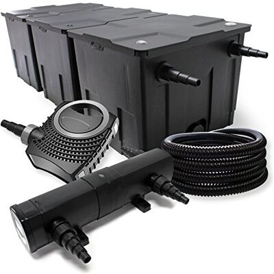 WilTec Kit complet: CBF-350C Filtre de bassin jusqu'à 90000 L Biologique, NEO10000 SuperECO pompe de filtration 10000l/h 80W, CUV-224 lampe uv UVC Clarificateur avec 24W, 25m Tuyau 25 mm - Publicité WilTec Kit complet: CBF-350C Filtre de bassin jusqu'à 90000 L Biologique, NEO10000 SuperECO pompe de filtration 10000l/h 80W, CUV-224 lampe uv UVC Clarificateur avec 24W, 25m Tuyau 25 mm - Publicité