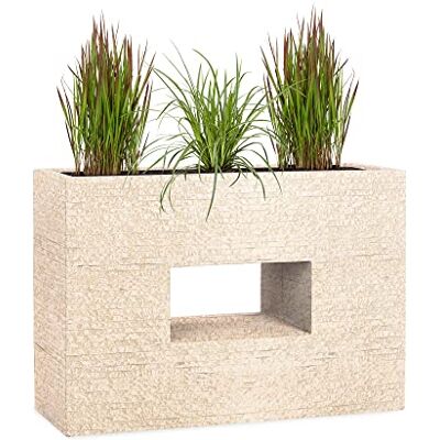 Pflanzwerk ® Pot de Fleur Fibre de Verre Vista Antique Sable 52x75x27cm *Jardinière antigel* *Protection UV* *Qualité européenne* - Publicité Pflanzwerk ® Pot de Fleur Fibre de Verre Vista Antique Sable 52x75x27cm *Jardinière antigel* *Protection UV* *Qualité européenne* - Publicité