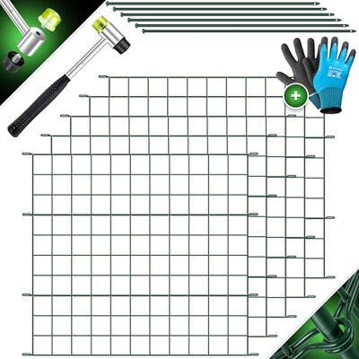 KESSER Clôture d'étang Clôture de jardin Kit complet de 5 clôtures droites en métal Avec gants, 1 marteau + 6 barres de fixation Clôture à planter Clôture pour animaux - Publicité KESSER Clôture d'étang Clôture de jardin Kit complet de 5 clôtures droites en métal Avec gants, 1 marteau + 6 barres de fixation Clôture à planter Clôture pour animaux - Publicité
