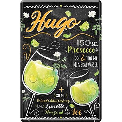 ART Plaque décorative Hugo Cocktail Prosecco Citron vert 20 x 30 cm - Publicité ART Plaque décorative Hugo Cocktail Prosecco Citron vert 20 x 30 cm - Publicité