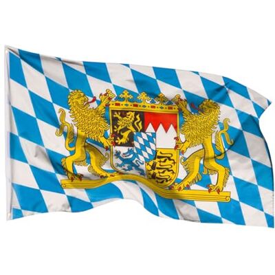 aricona Drapeau Bavière 90x150cm – bavarois résistant aux intempéries, avec œillets en laiton, 100% polyester, coutures doubles robustes et couleurs éclatantes – pour les passionnés de drapeaux - Publicité aricona Drapeau Bavière 90x150cm – bavarois résistant aux intempéries, avec œillets en laiton, 100% polyester, coutures doubles robustes et couleurs éclatantes – pour les passionnés de drapeaux - Publicité