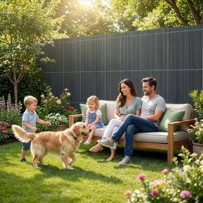 KARAT Clôture d'intimité en PVC Clôture Robuste du Jardin terrasse Balcon Brise-Vue Facile à Installer (Gris, 180 x 300 cm) - Publicité KARAT Clôture d'intimité en PVC Clôture Robuste du Jardin terrasse Balcon Brise-Vue Facile à Installer (Gris, 180 x 300 cm) - Publicité