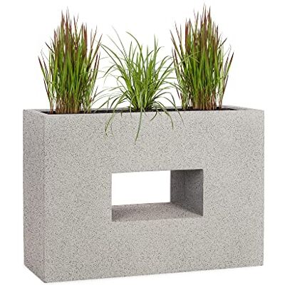Pflanzwerk ® Pot de Fleur Fibre de Verre Vista Jardinière Granit Gris 52x75x27cm XXL *Résistant au Gel* *Protection UV* *Qualité européenne* - Publicité Pflanzwerk ® Pot de Fleur Fibre de Verre Vista Jardinière Granit Gris 52x75x27cm XXL *Résistant au Gel* *Protection UV* *Qualité européenne* - Publicité
