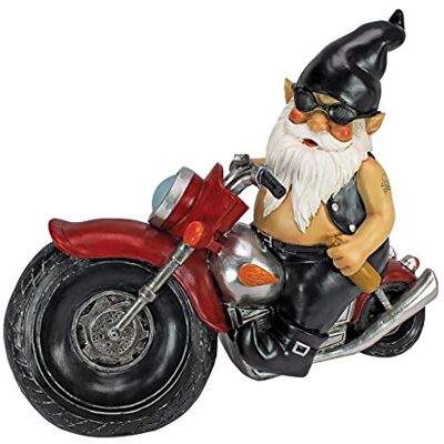 Design Toscano Essieu Graisse Le Motard Gnome de Jardin Statue de Moto, 33 cm, polyrésine, palette complète de couleur - Publicité Design Toscano Essieu Graisse Le Motard Gnome de Jardin Statue de Moto, 33 cm, polyrésine, palette complète de couleur - Publicité