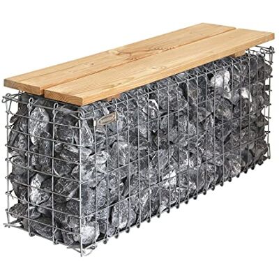 bellissa Banc de Jardin en gabions 97150 Banc étroit en gabions sans Dossier Banc Jardin, Assise en Bois de Douglas 100 x 30 x 46 cm - Publicité bellissa Banc de Jardin en gabions 97150 Banc étroit en gabions sans Dossier Banc Jardin, Assise en Bois de Douglas 100 x 30 x 46 cm - Publicité