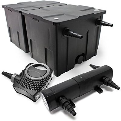 WilTec Kit complet: CBF-350B Filtre de bassin jusqu'à 60000 L Biologique, NEO10000 SuperECO pompe de filtration 10000l/h 80W, CUV-236 lampe uv UVC Clarificateur avec 36W - Publicité WilTec Kit complet: CBF-350B Filtre de bassin jusqu'à 60000 L Biologique, NEO10000 SuperECO pompe de filtration 10000l/h 80W, CUV-236 lampe uv UVC Clarificateur avec 36W - Publicité