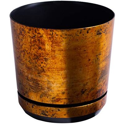 KORAD Pot de fleurs avec soucoupe intégrée, décor 033, rouille, diamètre 12 cm, pot pour plantes, en plastique, de haute qualité, décoratif avec trous de drainage - Publicité KORAD Pot de fleurs avec soucoupe intégrée, décor 033, rouille, diamètre 12 cm, pot pour plantes, en plastique, de haute qualité, décoratif avec trous de drainage - Publicité