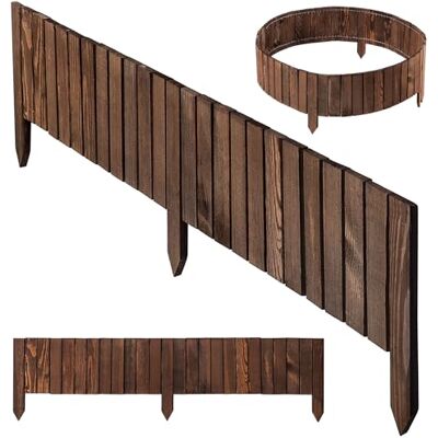 KADAX Bordure de pelouse en bois souple 116 x 20 cm, clôture de jardin décorative (marron foncé) - Publicité KADAX Bordure de pelouse en bois souple 116 x 20 cm, clôture de jardin décorative (marron foncé) - Publicité