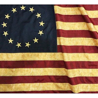 Anley Drapeau de Betsy Ross en Nylon 3x5Pi-Étoiles Brodées et Bandes Cousues-4 rangées de coutures-Drapeaux Antiquité Précoce USA Banderole avec œillets en Laiton 3X5 Pi - Publicité Anley Drapeau de Betsy Ross en Nylon 3x5Pi-Étoiles Brodées et Bandes Cousues-4 rangées de coutures-Drapeaux Antiquité Précoce USA Banderole avec œillets en Laiton 3X5 Pi - Publicité