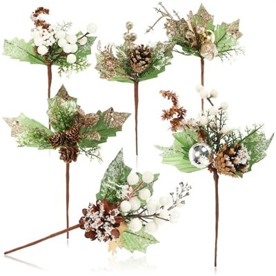 com-four ® 6X gui décoratif, gui décoratif à accrocher, Branches décoratives comme Fournitures d'artisanat, embellit Les Cadeaux et Les Pots-pourris - Publicité com-four ® 6X gui décoratif, gui décoratif à accrocher, Branches décoratives comme Fournitures d'artisanat, embellit Les Cadeaux et Les Pots-pourris - Publicité