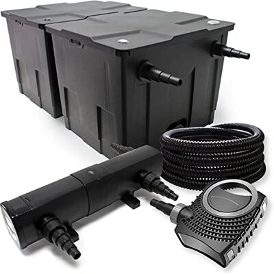 WilTec Kit complet: CBF-350B Filtre de bassin jusqu'à 60000 L Biologique, NEO10000 SuperECO pompe de filtration 10000l/h 80W, CUV-236 lampe uv UVC Clarificateur avec 36W, 25m Tuyau 25 mm - Publicité WilTec Kit complet: CBF-350B Filtre de bassin jusqu'à 60000 L Biologique, NEO10000 SuperECO pompe de filtration 10000l/h 80W, CUV-236 lampe uv UVC Clarificateur avec 36W, 25m Tuyau 25 mm - Publicité