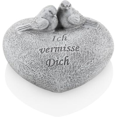 com-four ® cœur de décoration de Tombe, Pierre commémorative en Forme de cœur avec Oiseaux et Inscription, décoration de Tombe résistante aux intempéries - Publicité com-four ® cœur de décoration de Tombe, Pierre commémorative en Forme de cœur avec Oiseaux et Inscription, décoration de Tombe résistante aux intempéries - Publicité