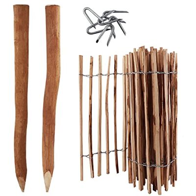 Aquagart Ensemble complet de 5 m de palissade de 80 cm de haut, espacement des lattes de 4 à 6 cm avec 5 poteaux en bois de 1,05 m de long et agrafes de clôture en bois - Publicité Aquagart Ensemble complet de 5 m de palissade de 80 cm de haut, espacement des lattes de 4 à 6 cm avec 5 poteaux en bois de 1,05 m de long et agrafes de clôture en bois - Publicité