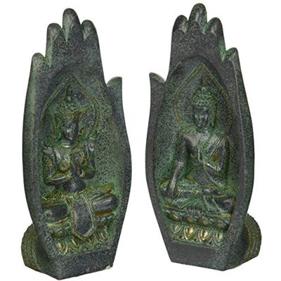 Design Toscano QL301785 Statue des Mains de Bouddha en Position de mudra Namasté Vert 10 x 11,5 x 21,5 cm - Publicité Design Toscano QL301785 Statue des Mains de Bouddha en Position de mudra Namasté Vert 10 x 11,5 x 21,5 cm - Publicité