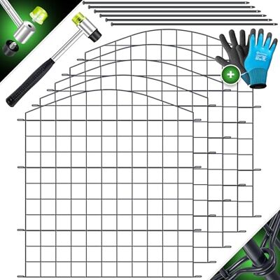 KESSER ® Clôture de jardin Kit complet de clôture en métal 5 éléments de clôture Avec marteau + 6 barres de fixation Clôture à clipser pour le jardin Arc supérieur rond Kit enclos - Publicité KESSER ® Clôture de jardin Kit complet de clôture en métal 5 éléments de clôture Avec marteau + 6 barres de fixation Clôture à clipser pour le jardin Arc supérieur rond Kit enclos - Publicité