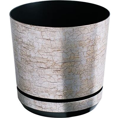 KORAD Pot de fleurs avec soucoupe intégrée, décor 019, argenté antique, diamètre 16 cm, pot pour plantes, en plastique, de haute qualité, décoratif avec trous de drainage - Publicité KORAD Pot de fleurs avec soucoupe intégrée, décor 019, argenté antique, diamètre 16 cm, pot pour plantes, en plastique, de haute qualité, décoratif avec trous de drainage - Publicité