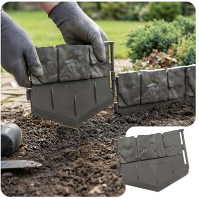 vounot ® Bordure de Jardin Imitation Pierre 10.7m Ultra Résistant sans Tranchées à Creuser Clôture Gazon Décorative Facile à Installer pour Allée Pelouse Parterre Lot de 70pcs Gris - Publicité vounot ® Bordure de Jardin Imitation Pierre 10.7m Ultra Résistant sans Tranchées à Creuser Clôture Gazon Décorative Facile à Installer pour Allée Pelouse Parterre Lot de 70pcs Gris - Publicité