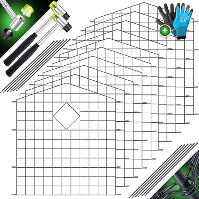 KESSER ® Kit Complet de Clôture de Jardin en Métal 10 Éléments Avec 2 Marteaux + 12 Barres de Fixation À Clipser Arc Supérieur Pointu Kit Enclos - Publicité KESSER ® Kit Complet de Clôture de Jardin en Métal 10 Éléments Avec 2 Marteaux + 12 Barres de Fixation À Clipser Arc Supérieur Pointu Kit Enclos - Publicité
