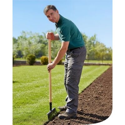 bellissa Pelle Coupe Bordure Jardin Bêche pour Gazon, Pelouse, Parterre, Allée Tôle d'acier Résistant avec Manche en Bois Naturel Outil de Jardinage et Aménagement Paysager 24x3x118 cm - Publicité bellissa Pelle Coupe Bordure Jardin Bêche pour Gazon, Pelouse, Parterre, Allée Tôle d'acier Résistant avec Manche en Bois Naturel Outil de Jardinage et Aménagement Paysager 24x3x118 cm - Publicité