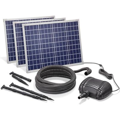 Esotec Pompe solaire de ruisseau 5000 l/h avec 3 panneaux solaires de 50 W – Pompe cascade pour bassin de jardin, ruisseau et pierre de fontaine – Fonctionnement direct 101972 - Publicité Esotec Pompe solaire de ruisseau 5000 l/h avec 3 panneaux solaires de 50 W – Pompe cascade pour bassin de jardin, ruisseau et pierre de fontaine – Fonctionnement direct 101972 - Publicité