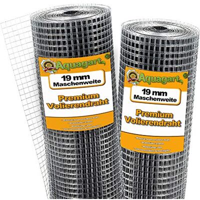 Aquagart 100m x 1m Fil de fer à volière Grillage Treillis métallique Grille soudée Clôture en fil de fer 19 mm x 19 mm - Publicité Aquagart 100m x 1m Fil de fer à volière Grillage Treillis métallique Grille soudée Clôture en fil de fer 19 mm x 19 mm - Publicité